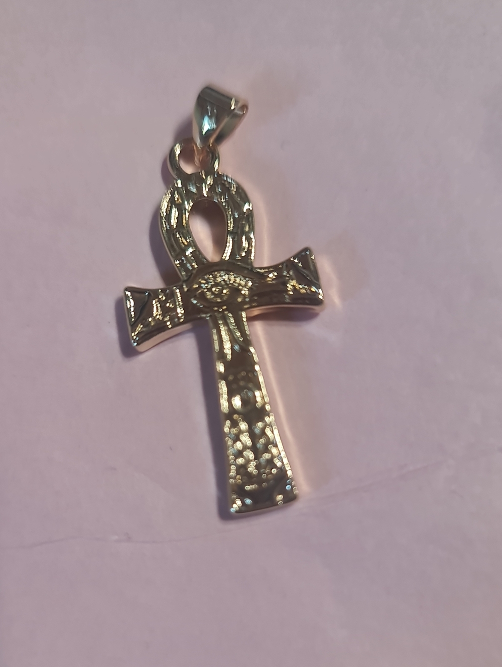 Gold Tone Ankh Pendant - Egyptian Cross Charm